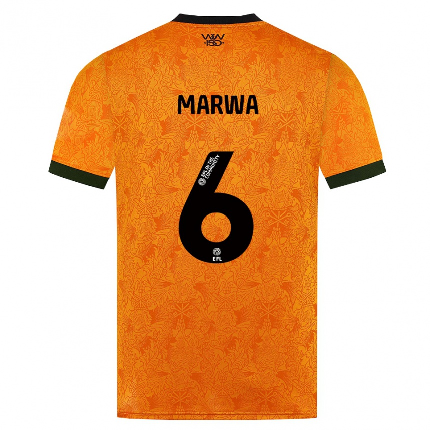 ילדים כדורגל Bjørn Marwa #6 כתום שחור ג'רזי ביתית 2026/27