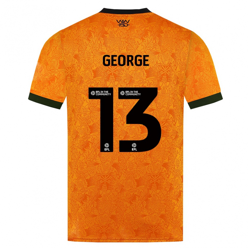 ילדים כדורגל Harry George #13 כתום שחור ג'רזי ביתית 2026/27
