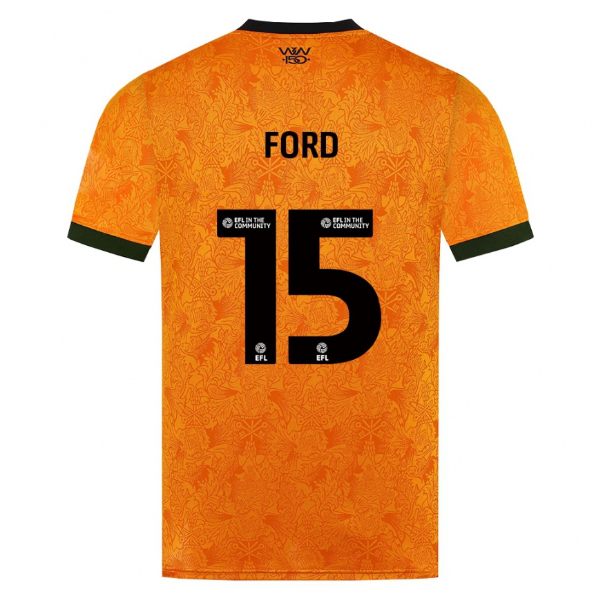 ילדים כדורגל Hayden Ford #15 כתום שחור ג'רזי ביתית 2026/27