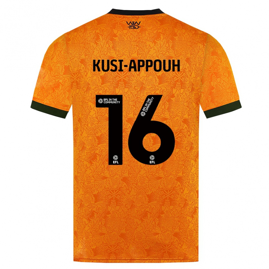 ילדים כדורגל Kenzo Kusi-Appouh #16 כתום שחור ג'רזי ביתית 2026/27