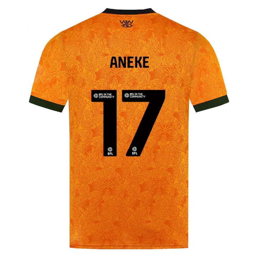 ילדים כדורגל Aaron Aneke #17 כתום שחור ג'רזי ביתית 2026/27