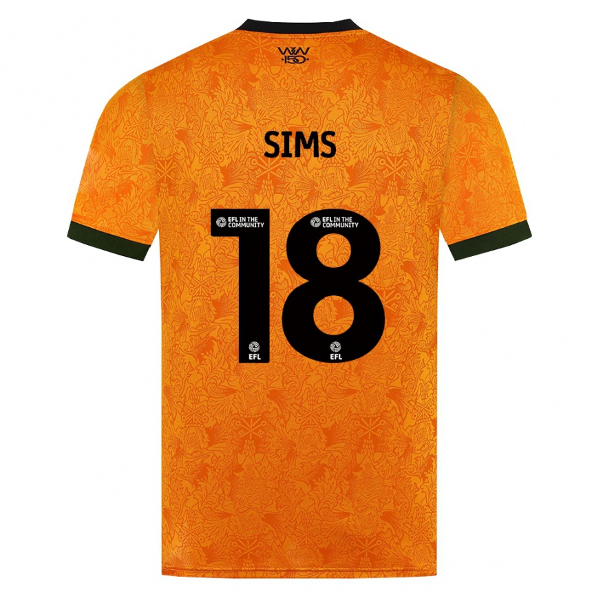 ילדים כדורגל Amy Sims #18 כתום שחור ג'רזי ביתית 2026/27
