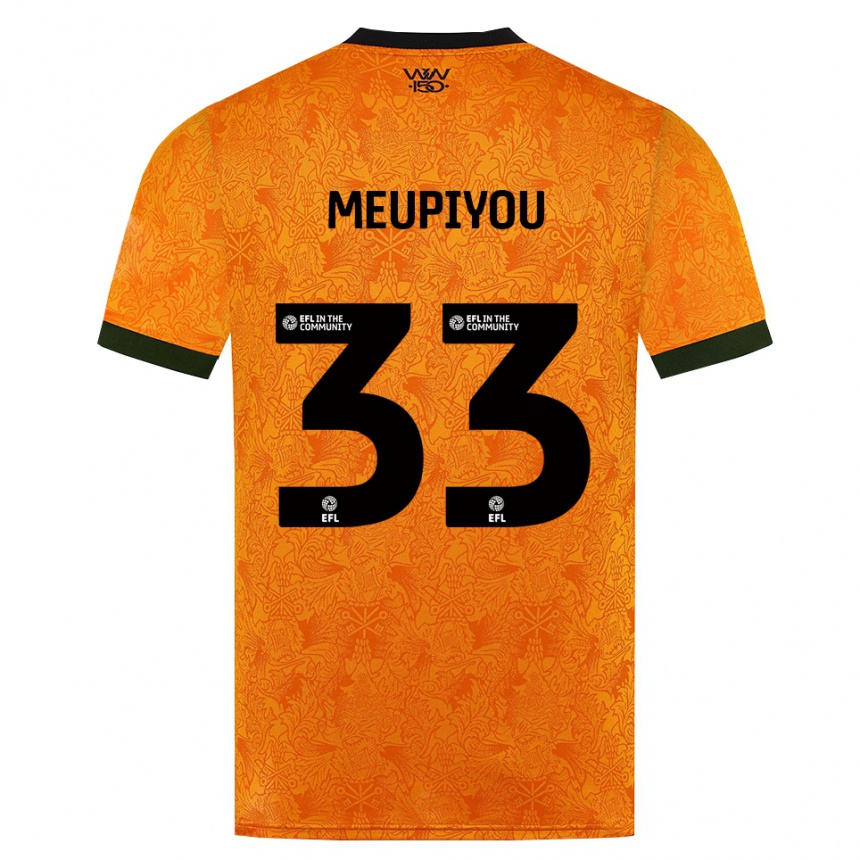 ילדים כדורגל Bastien Meupiyou #33 כתום שחור ג'רזי ביתית 2026/27