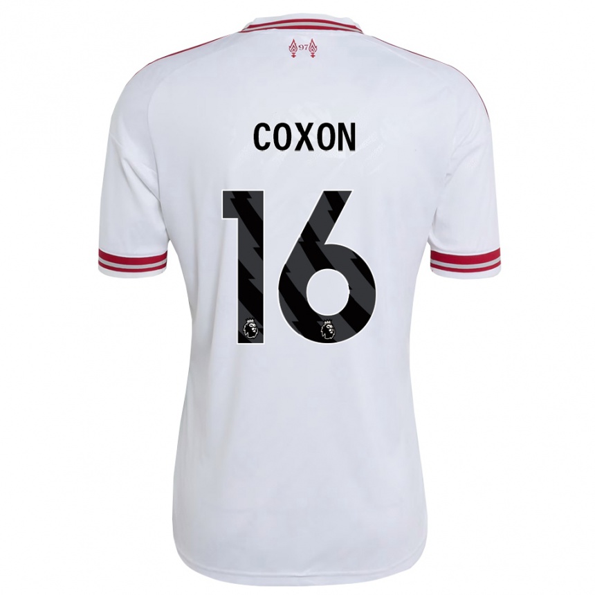 ילדים כדורגל Zak Coxon #16 אדום לבן הרחק ג'רזי 2026/27