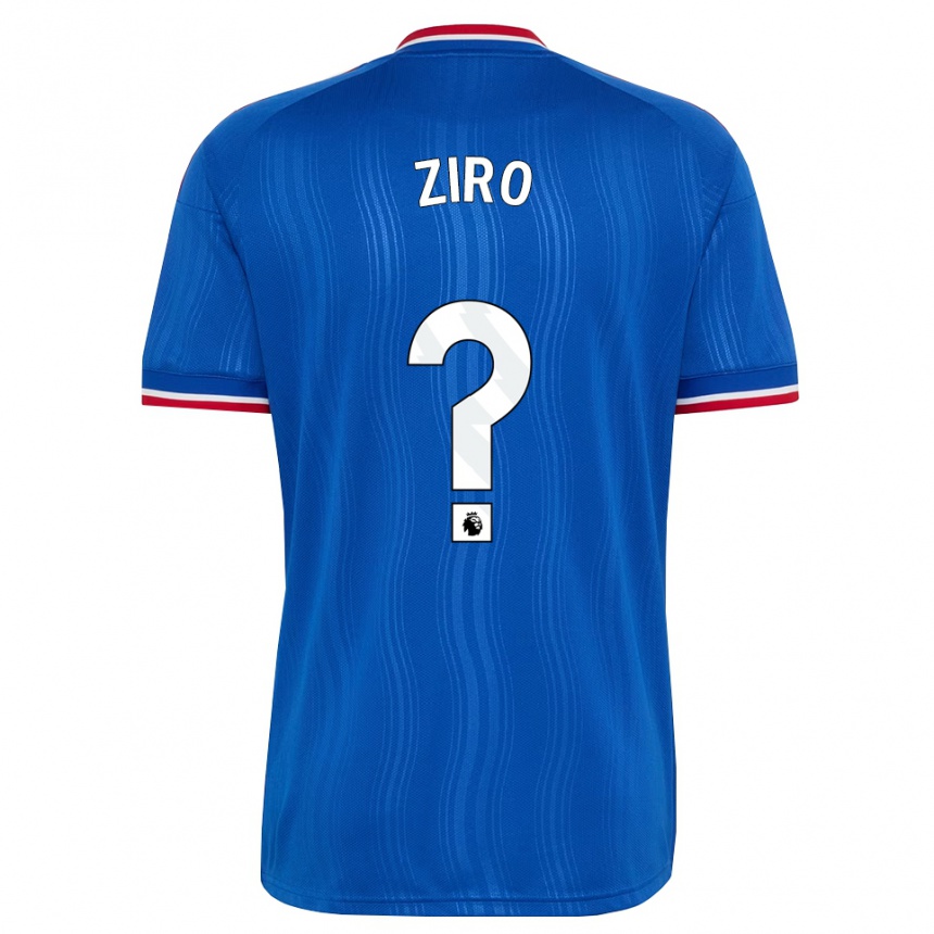 ילדים כדורגל Emmanuel Ziro #0 כחול לבן אדום הרחק ג'רזי 2026/27