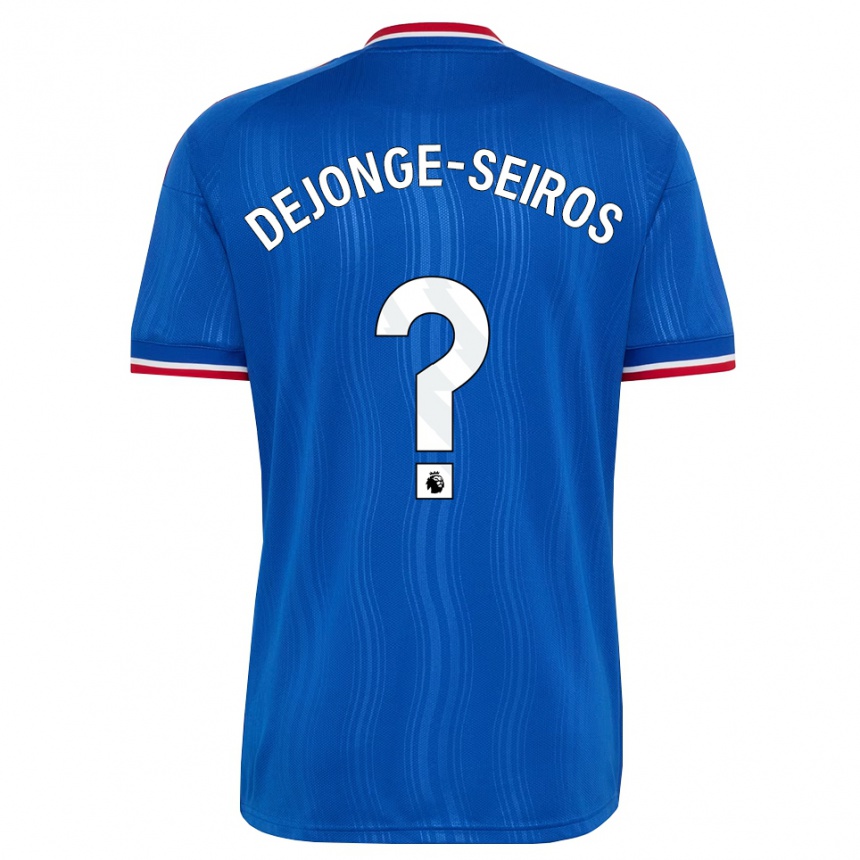 ילדים כדורגל Edson Dejonge-Seiros #0 כחול לבן אדום הרחק ג'רזי 2026/27