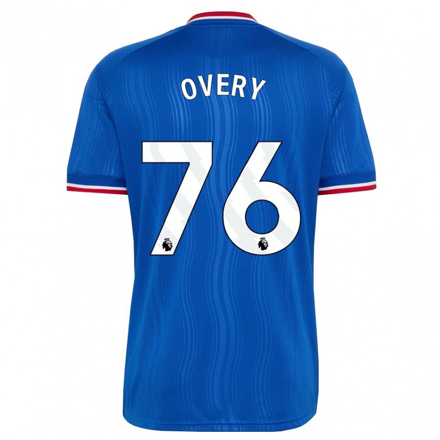 ילדים כדורגל James Overy #76 כחול לבן אדום הרחק ג'רזי 2026/27