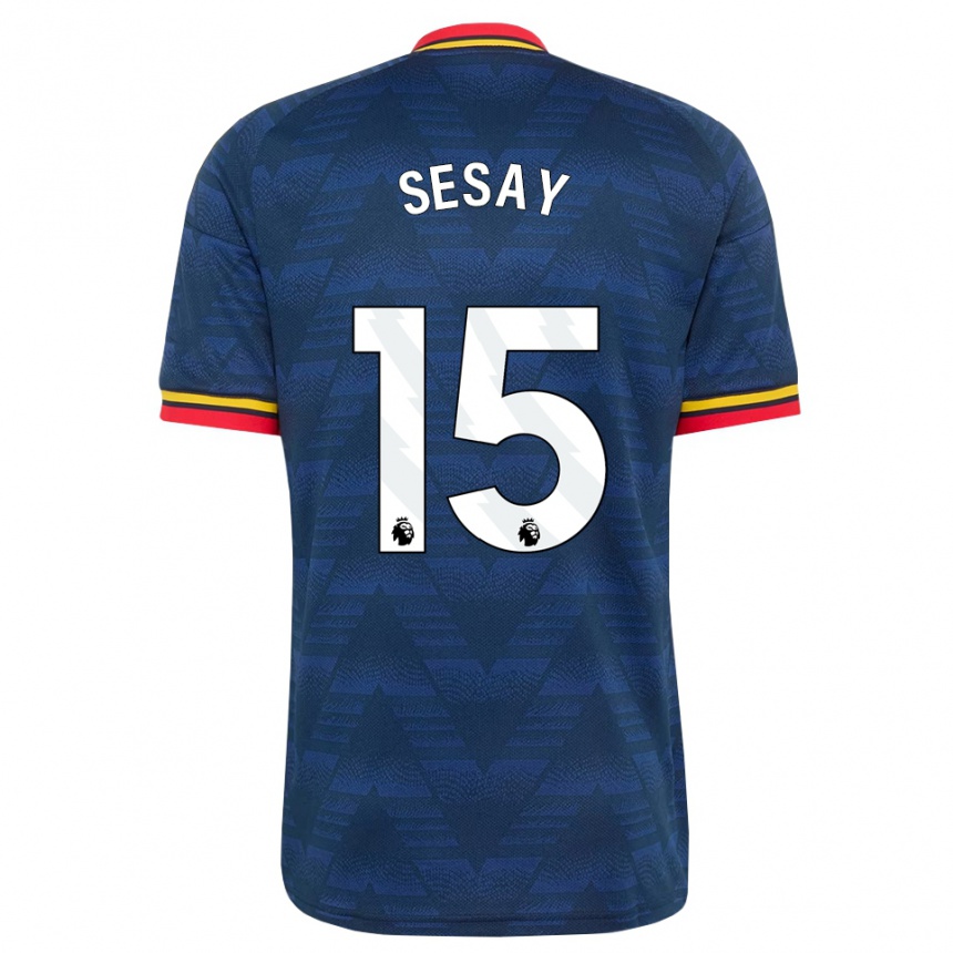 ילדים כדורגל Joshua Sesay #15 כחול חצות צהוב אדום הרחק ג'רזי 2026/27
