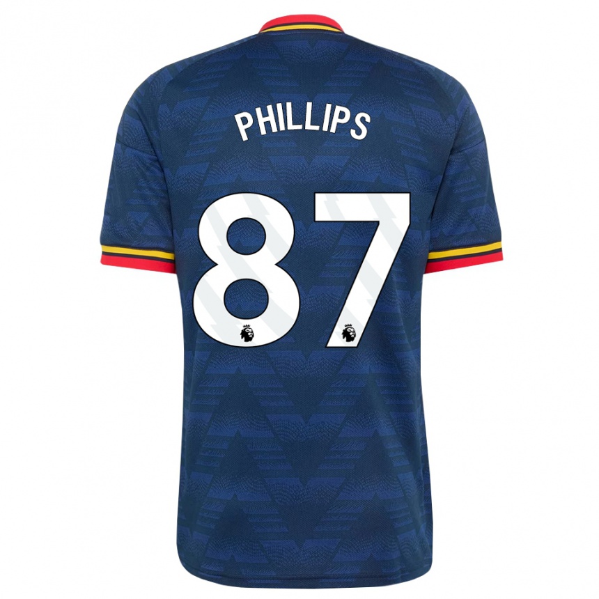 ילדים כדורגל Bowen Phillips #87 כחול חצות צהוב אדום הרחק ג'רזי 2026/27