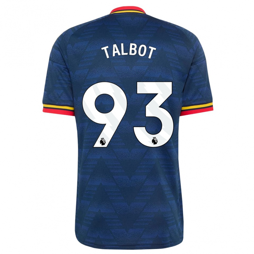 ילדים כדורגל Jack Talbot #93 כחול חצות צהוב אדום הרחק ג'רזי 2026/27