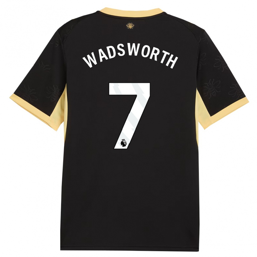 ילדים כדורגל Sam Wadsworth #7 שחור צהוב הרחק ג'רזי 2026/27