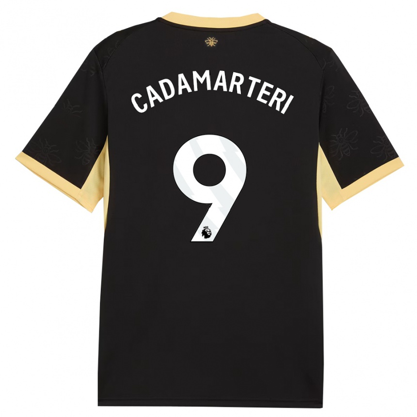 ילדים כדורגל Caelan Cadamarteri #9 שחור צהוב הרחק ג'רזי 2026/27