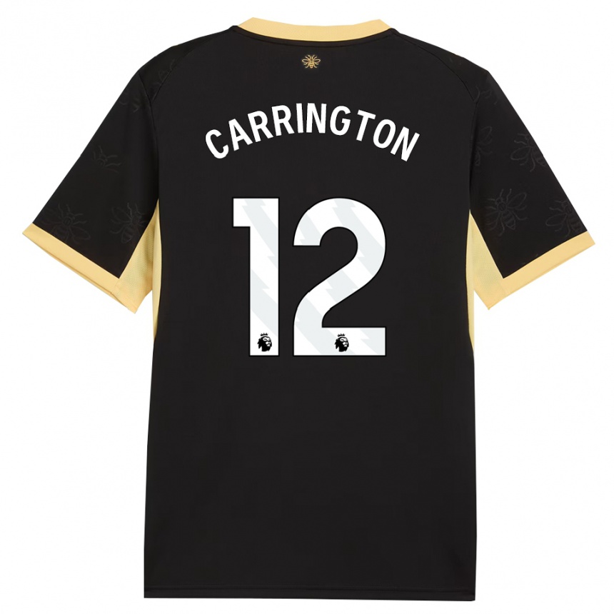ילדים כדורגל Theo Carrington #12 שחור צהוב הרחק ג'רזי 2026/27