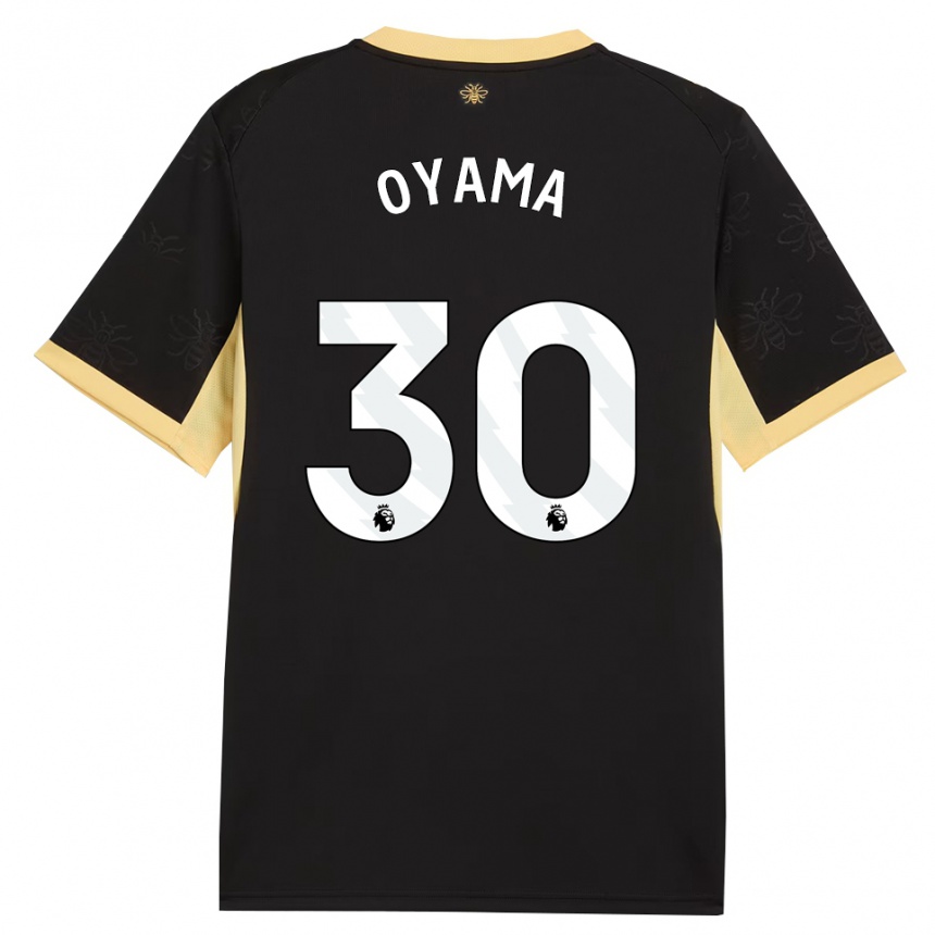 ילדים כדורגל Aemu Oyama #30 שחור צהוב הרחק ג'רזי 2026/27