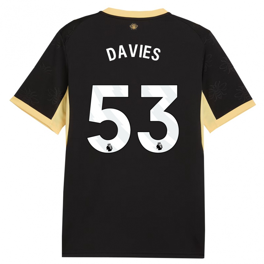 ילדים כדורגל Mayzee Davies #53 שחור צהוב הרחק ג'רזי 2026/27
