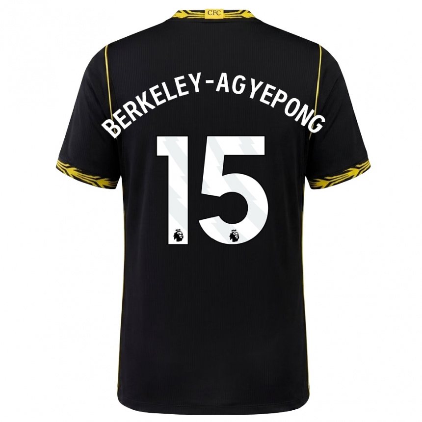 ילדים כדורגל Jeremiah Berkeley-Agyepong #15 שחור צהוב הרחק ג'רזי 2026/27