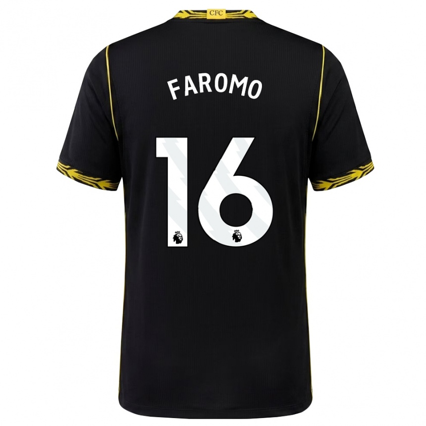 ילדים כדורגל Trey Faromo #16 שחור צהוב הרחק ג'רזי 2026/27