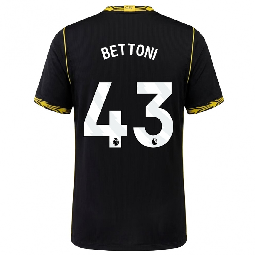 ילדים כדורגל Harrison Bettoni #43 שחור צהוב הרחק ג'רזי 2026/27