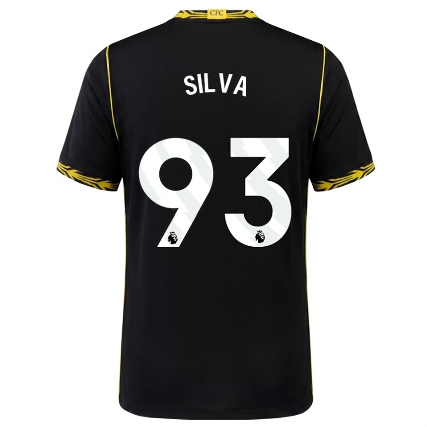 ילדים כדורגל Isaac Silva #93 שחור צהוב הרחק ג'רזי 2026/27