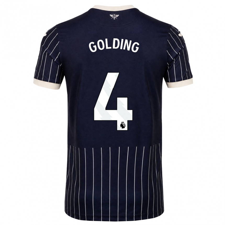 ילדים כדורגל Aidan Golding #4 שחור לבן הרחק ג'רזי 2026/27