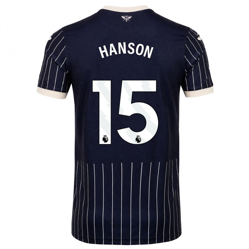 ילדים כדורגל Jacob Hanson #15 שחור לבן הרחק ג'רזי 2026/27