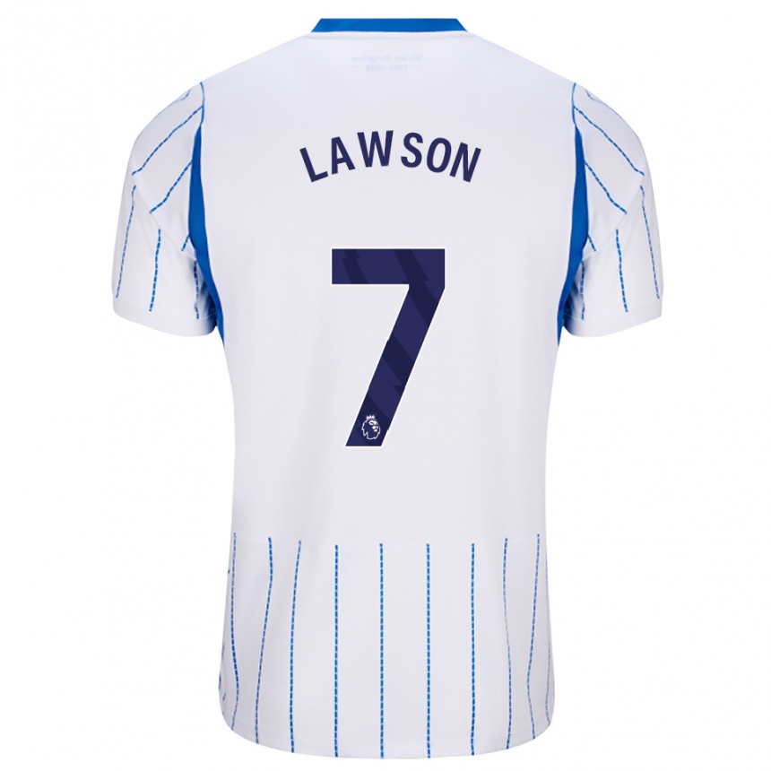 ילדים כדורגל Zebedee Lawson #7 כחול דודוד לבן הרחק ג'רזי 2026/27
