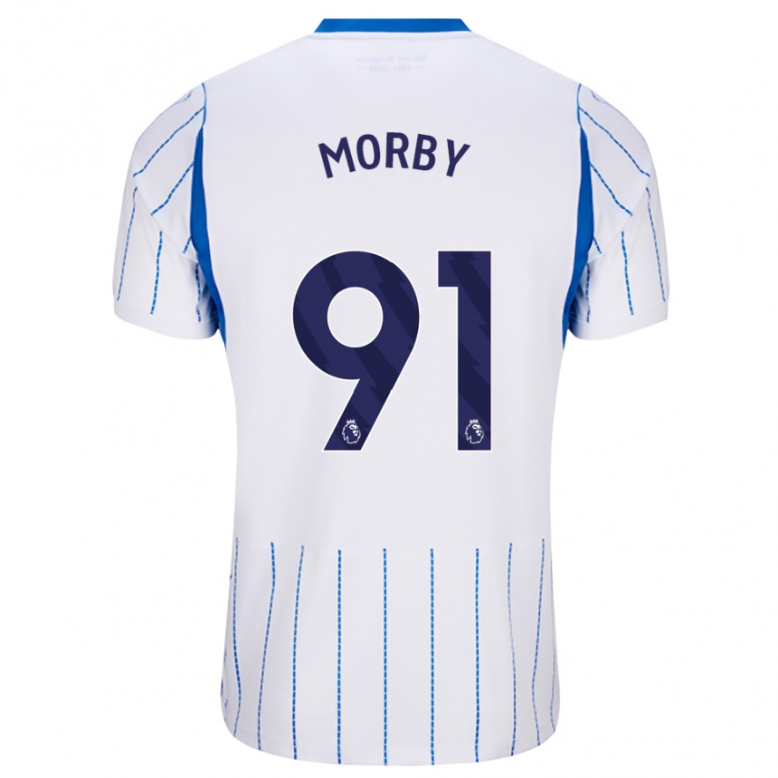 ילדים כדורגל Jackson Morby #91 כחול דודוד לבן הרחק ג'רזי 2026/27