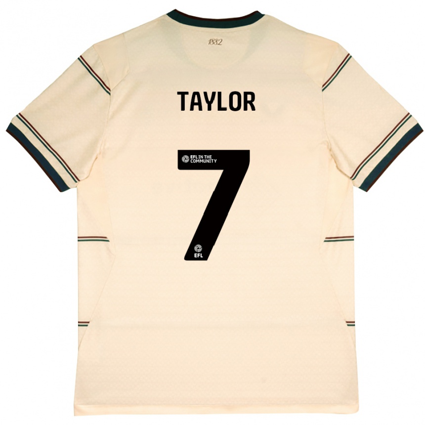 ילדים כדורגל Warren Taylor #7 בז' בורדו הרחק ג'רזי 2026/27