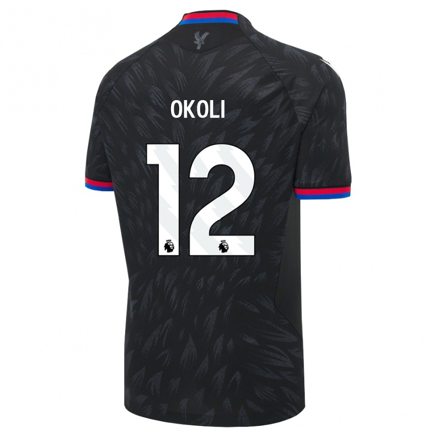ילדים כדורגל Chuks Okoli #12 שחור כחול אדום הרחק ג'רזי 2026/27