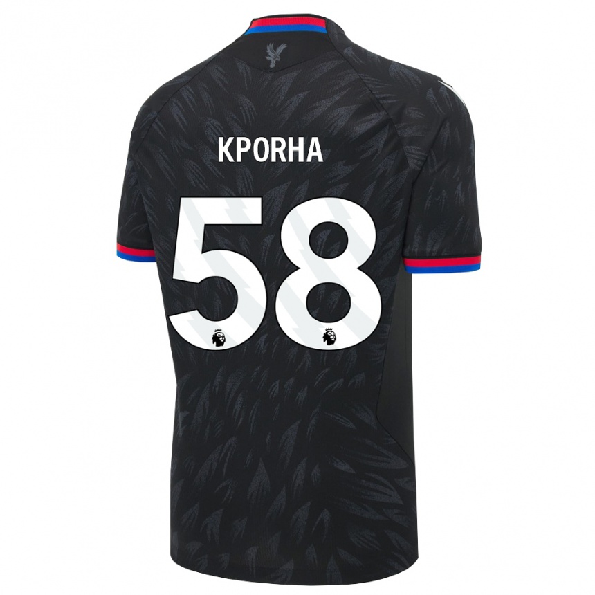ילדים כדורגל Caleb Kporha #58 שחור כחול אדום הרחק ג'רזי 2026/27
