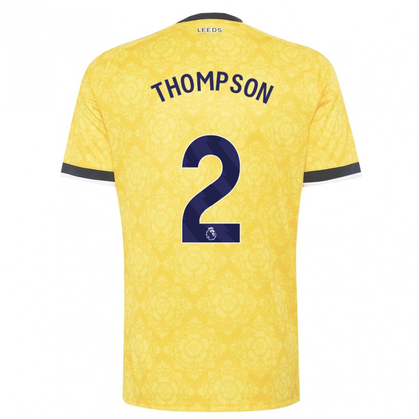 ילדים כדורגל Aiden Thompson #2 צהוב לבן שחור הרחק ג'רזי 2026/27