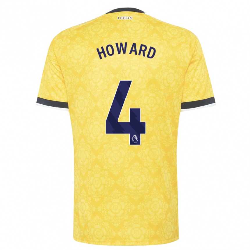 ילדים כדורגל Jacob Howard #4 צהוב לבן שחור הרחק ג'רזי 2026/27