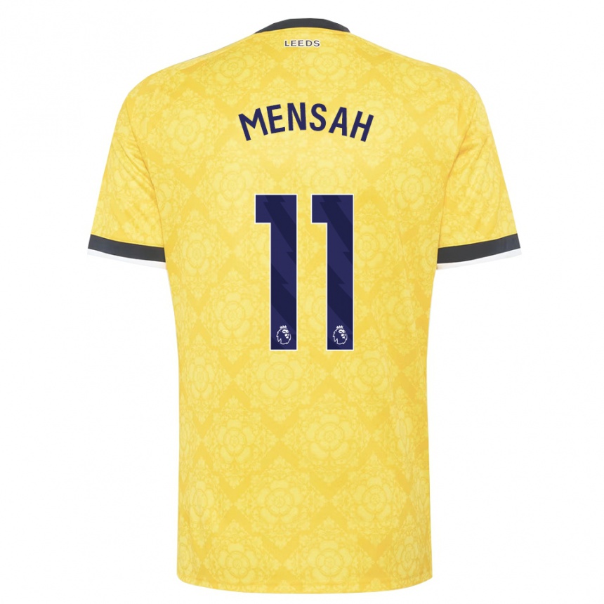 ילדים כדורגל Kenneth Mensah #11 צהוב לבן שחור הרחק ג'רזי 2026/27