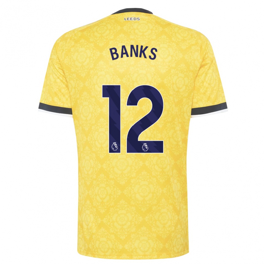 ילדים כדורגל George Banks #12 צהוב לבן שחור הרחק ג'רזי 2026/27