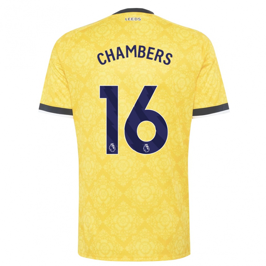 ילדים כדורגל Lloyd Chambers #16 צהוב לבן שחור הרחק ג'רזי 2026/27