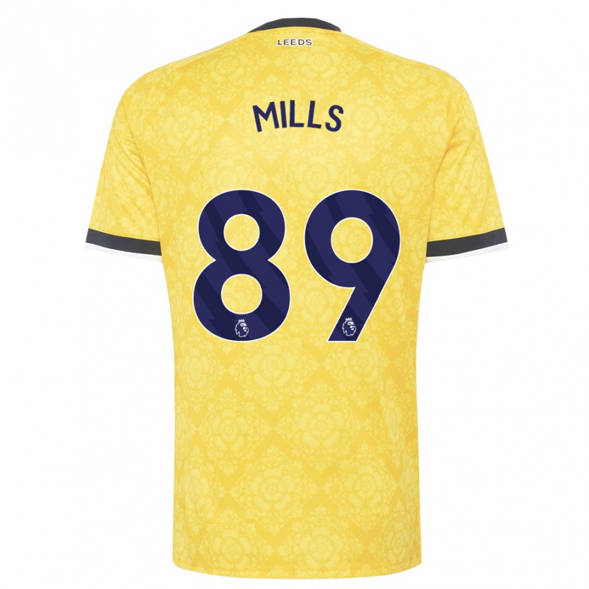 ילדים כדורגל Callum Mills #89 צהוב לבן שחור הרחק ג'רזי 2026/27