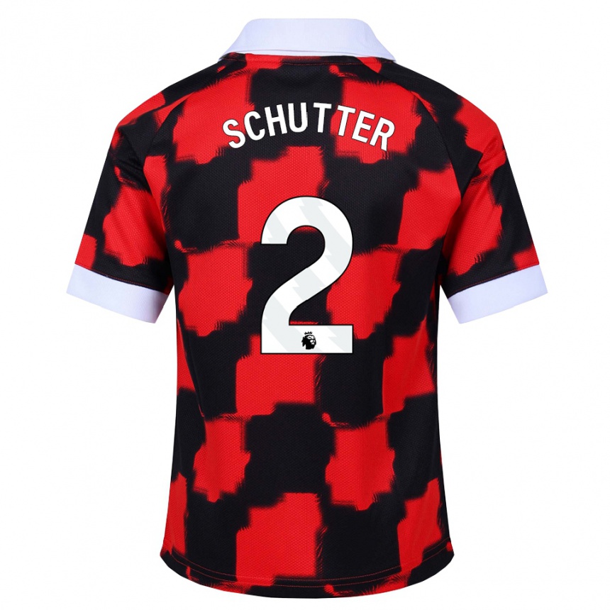ילדים כדורגל Quinn Schutter #2 אדום לבן שחור הרחק ג'רזי 2026/27 ילדים כדורגל Quinn Schutter #2 אדום לבן שחור הרחק ג'רזי 2026/27