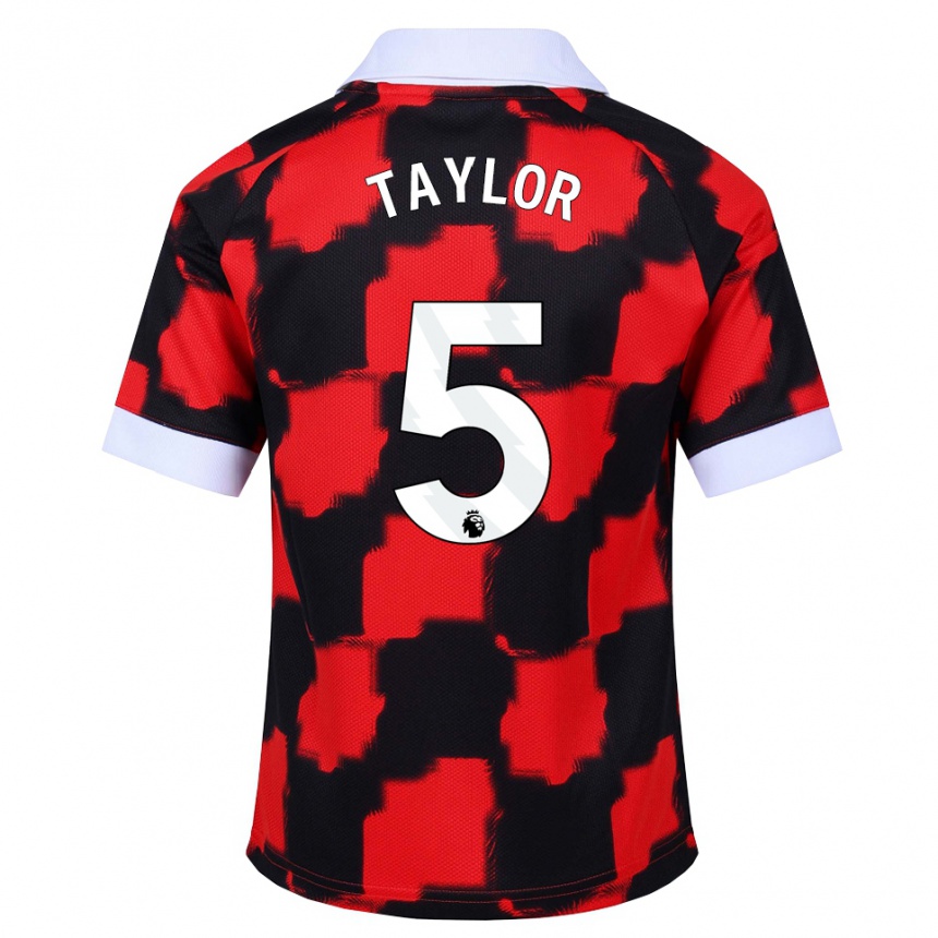 ילדים כדורגל Archie Taylor #5 אדום לבן שחור הרחק ג'רזי 2026/27