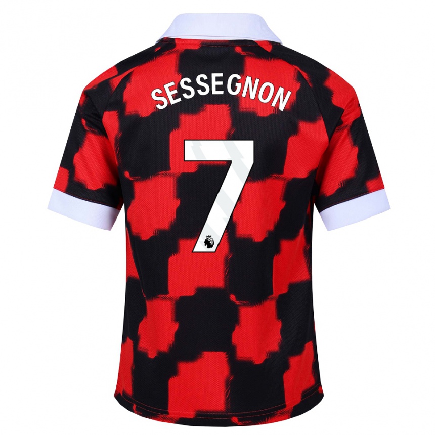 ילדים כדורגל Kayden Sessegnon #7 אדום לבן שחור הרחק ג'רזי 2026/27