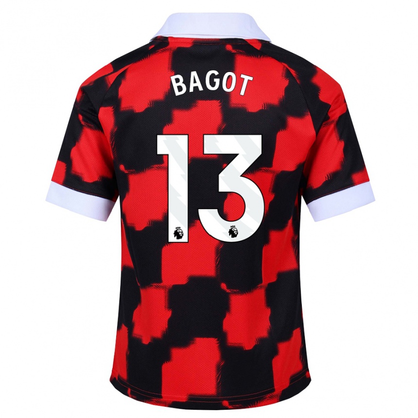 ילדים כדורגל Matthew Bagot #13 אדום לבן שחור הרחק ג'רזי 2026/27
