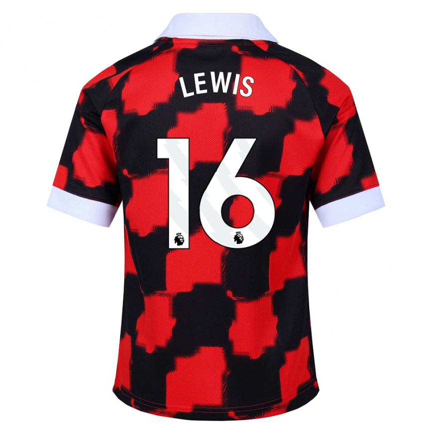 ילדים כדורגל Milla Lewis #16 אדום לבן שחור הרחק ג'רזי 2026/27