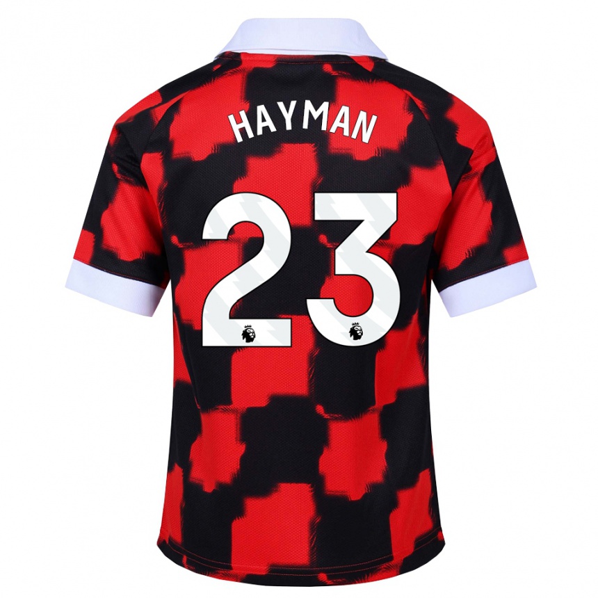 ילדים כדורגל Alex Hayman #23 אדום לבן שחור הרחק ג'רזי 2026/27