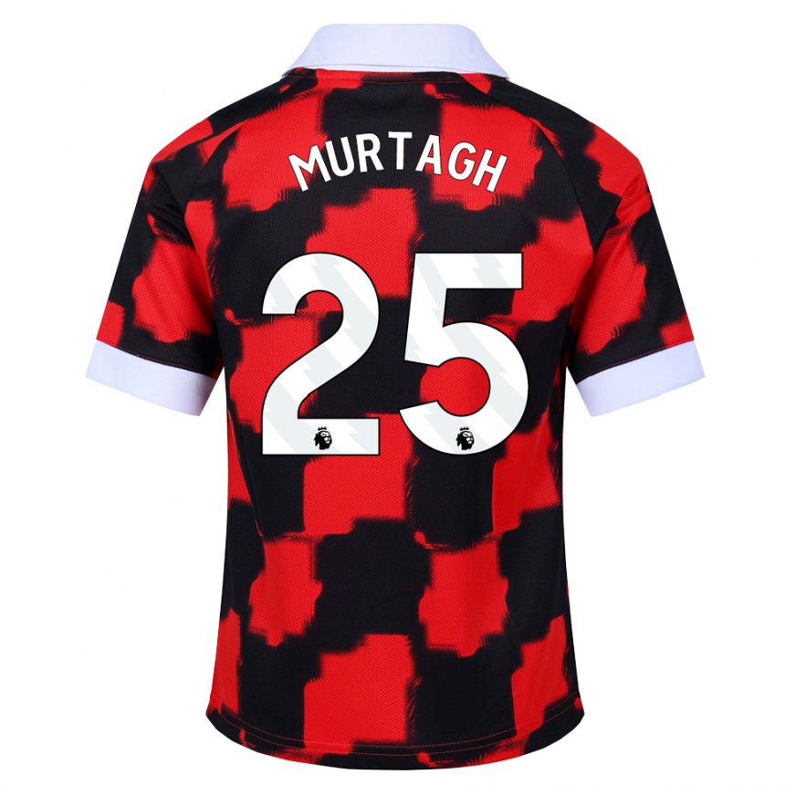 ילדים כדורגל Ruby Murtagh #25 אדום לבן שחור הרחק ג'רזי 2026/27