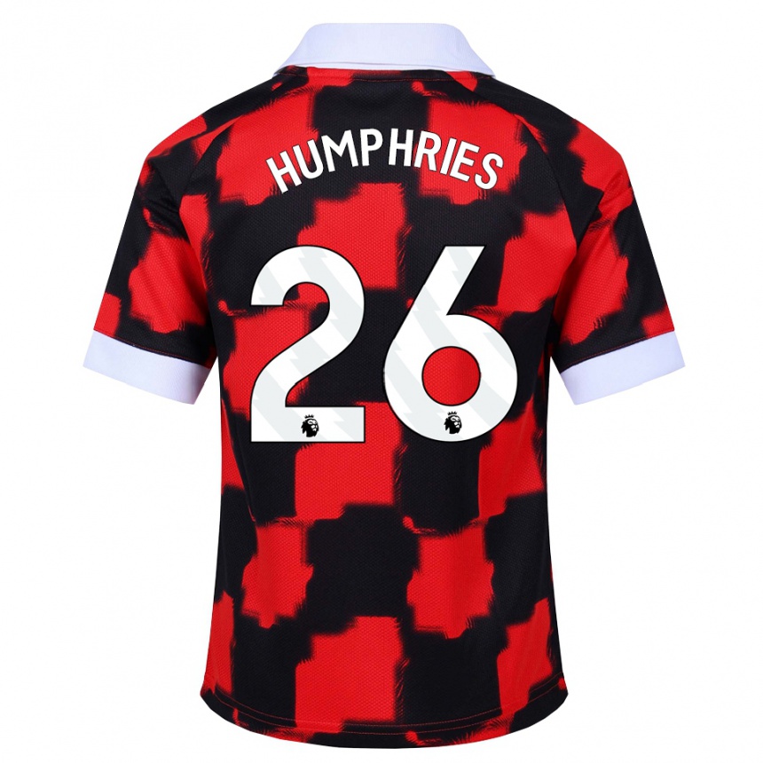 ילדים כדורגל Marni Humphries #26 אדום לבן שחור הרחק ג'רזי 2026/27