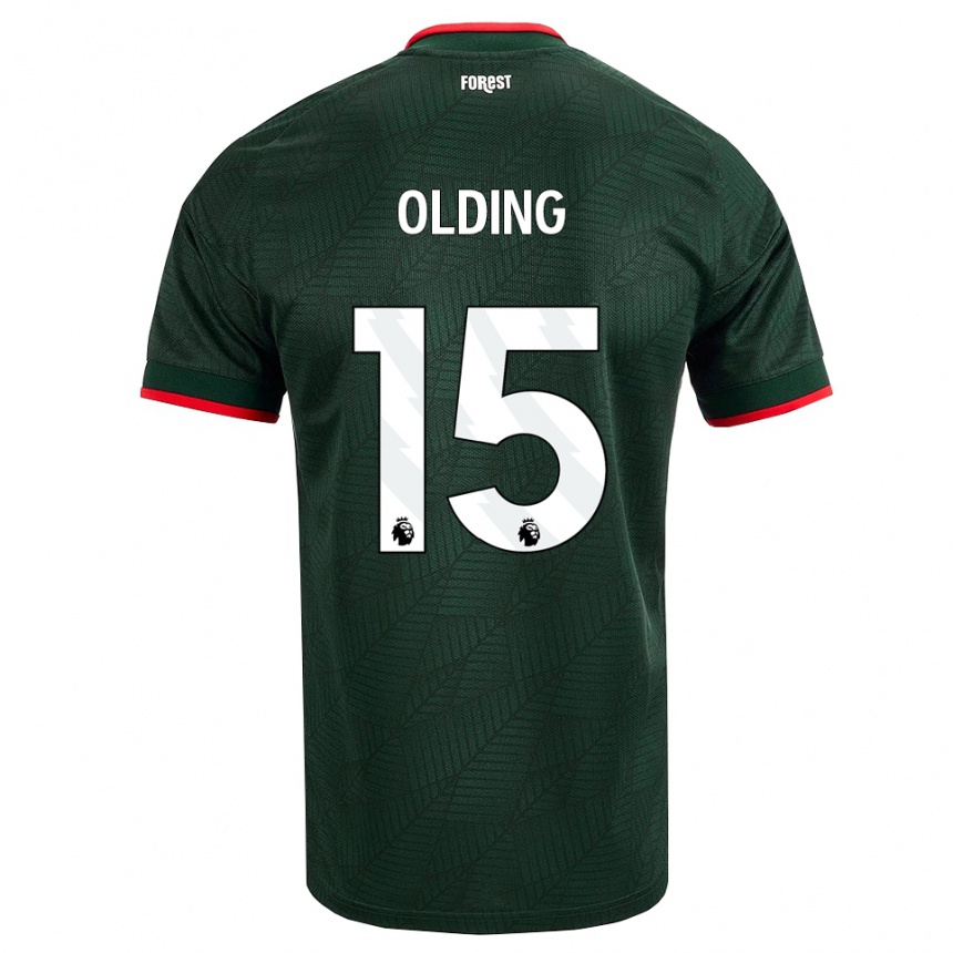 ילדים כדורגל Hollie Olding #15 ירוק כהה אדום הרחק ג'רזי 2026/27