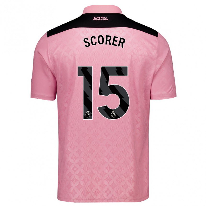 ילדים כדורגל Charlie Scorer #15 ורוד בהיר שחור הרחק ג'רזי 2026/27