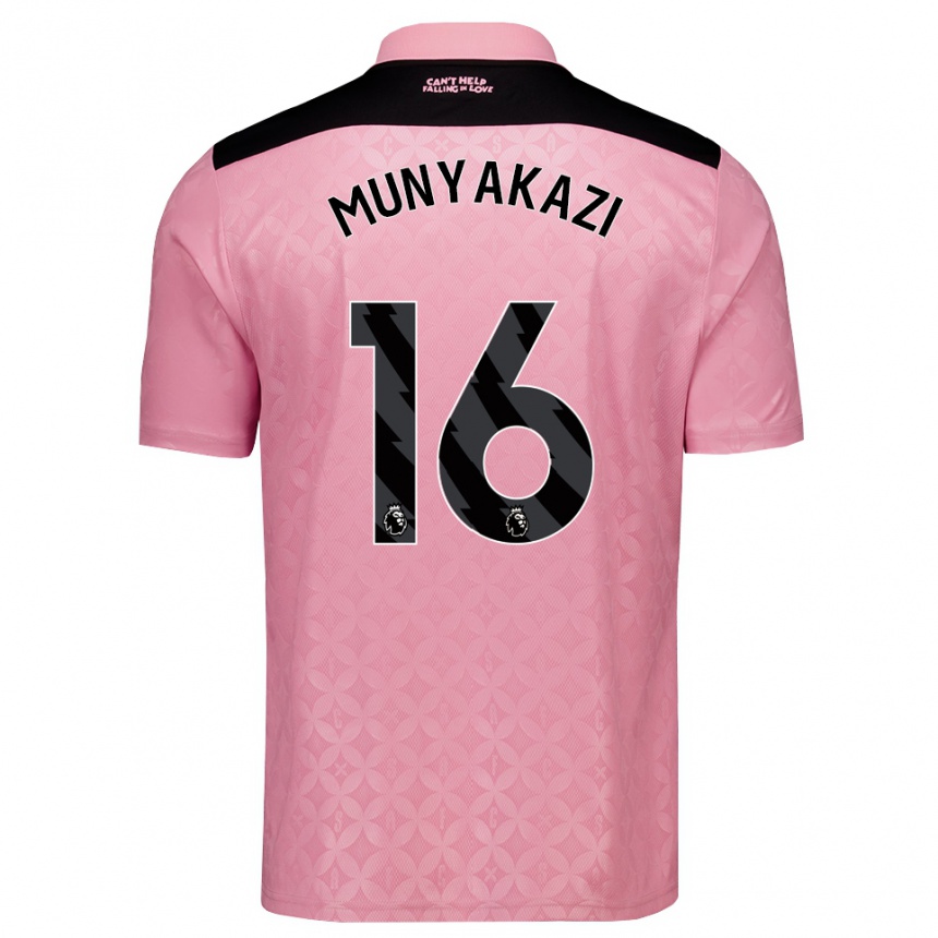 ילדים כדורגל Kay Munyakazi #16 ורוד בהיר שחור הרחק ג'רזי 2026/27