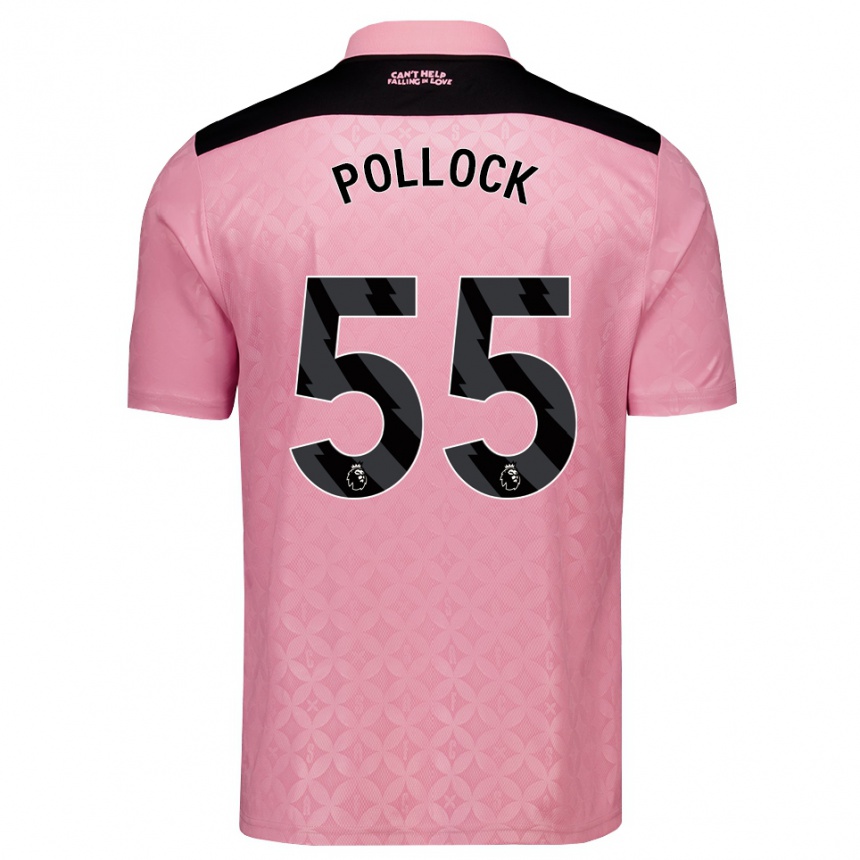 ילדים כדורגל Alfie Pollock #55 ורוד בהיר שחור הרחק ג'רזי 2026/27