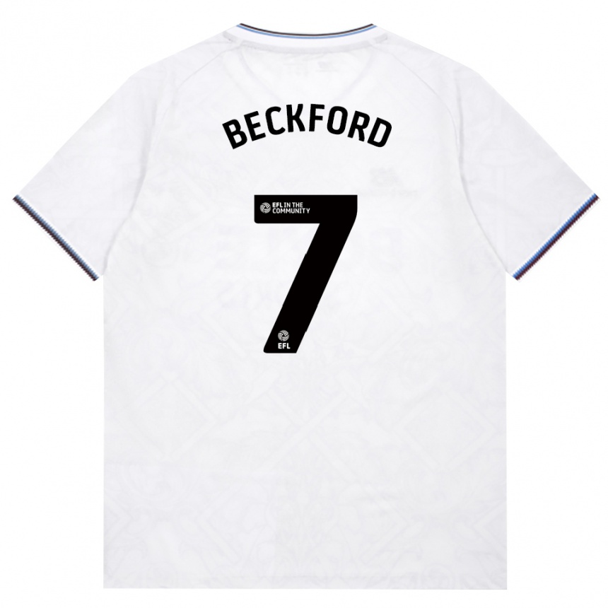ילדים כדורגל Lewis Beckford #7 בורדו לבן הרחק ג'רזי 2026/27