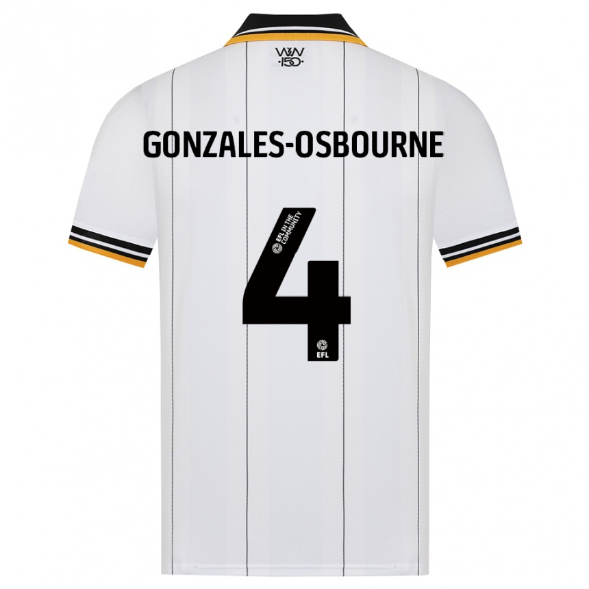 ילדים כדורגל Isaiah Gonzales-Osbourne #4 כתום לבן שחור הרחק ג'רזי 2026/27